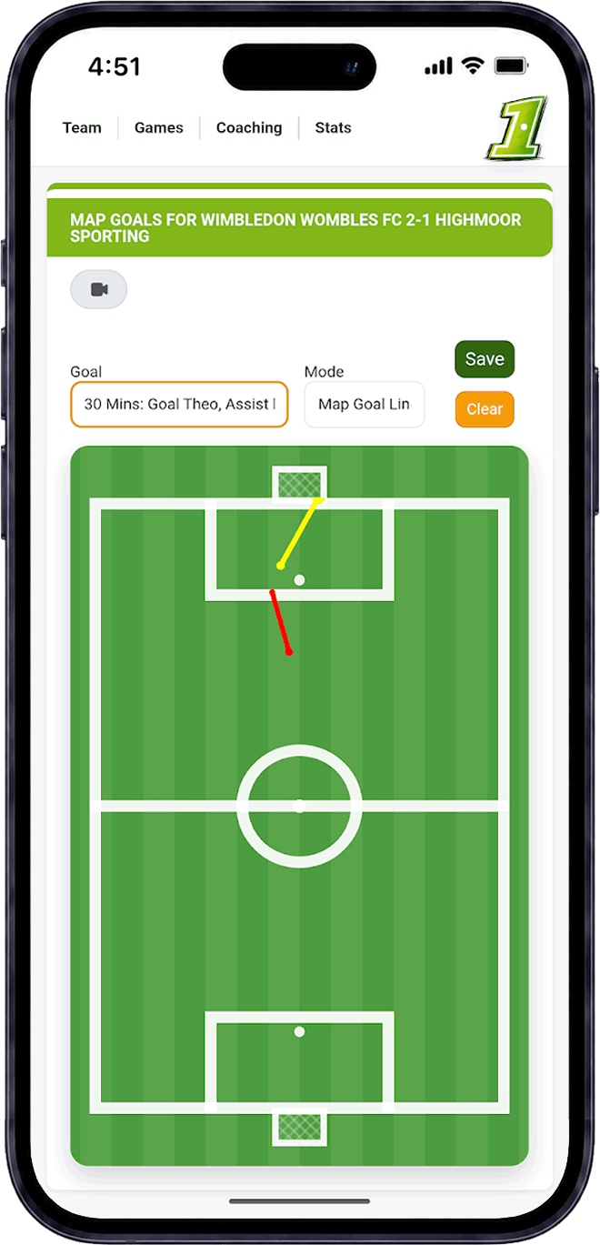 Goal mapping for grassroots football in Pitch1