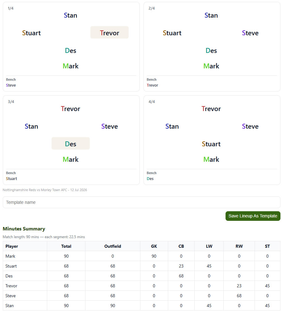 Lineup Planner