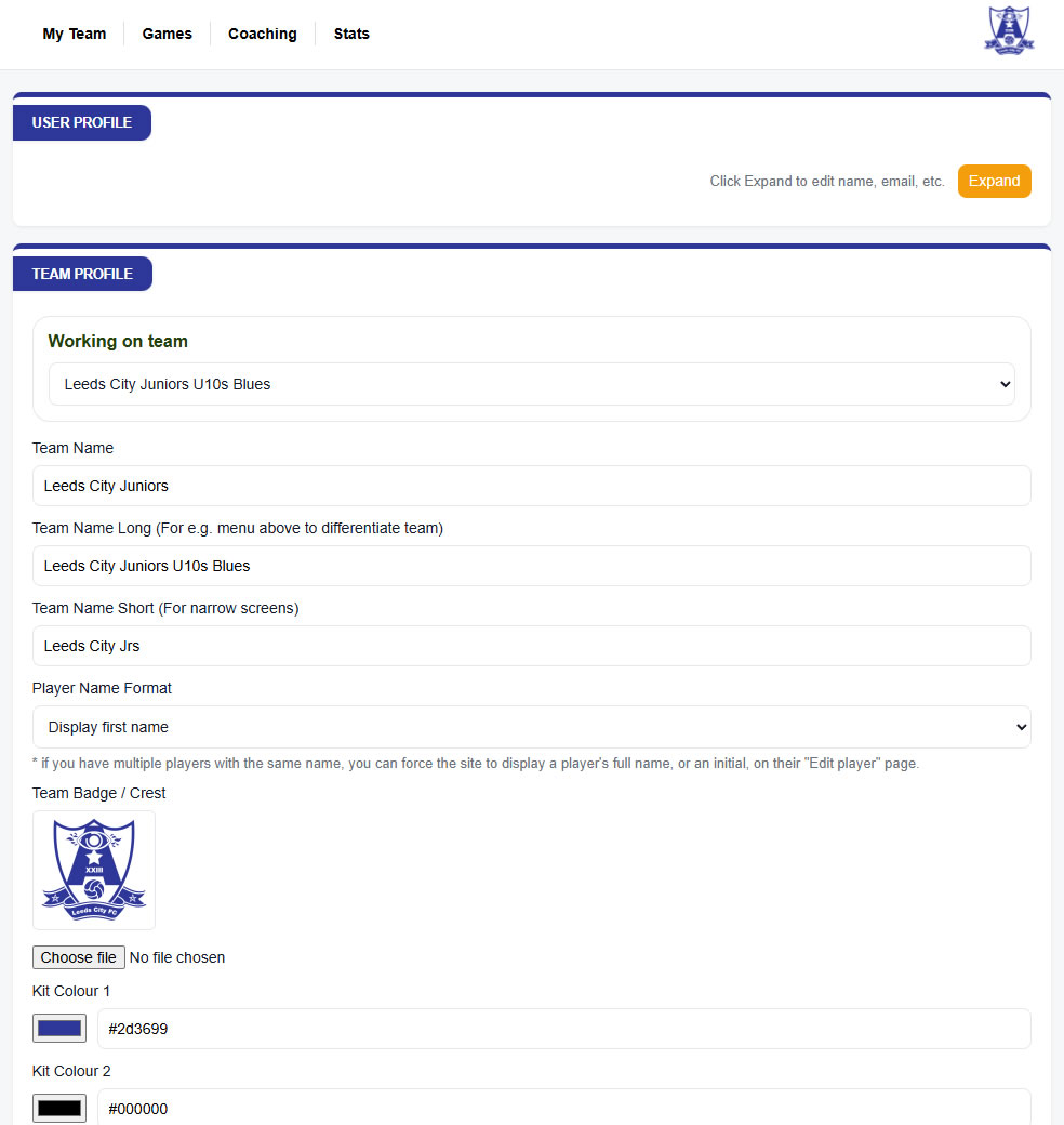 Pitch1 football team statistics